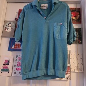 Men's Blue Short Sleeve Shirt